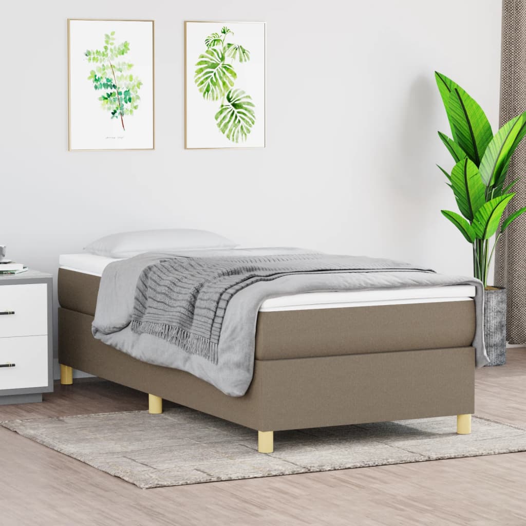 Struttura Letto a Rete a Molle Tortora 90x200 cm Tessuto