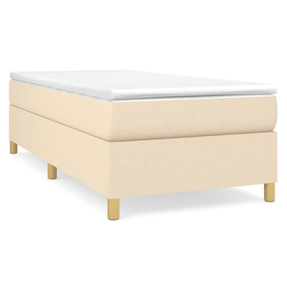 Struttura Letto a Rete a Molle Crema 90x200 cm in Tessuto