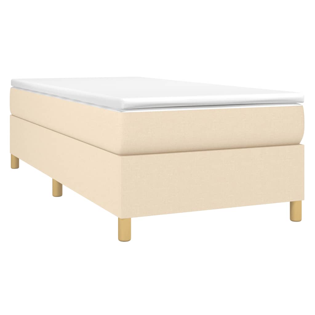 Struttura Letto a Rete a Molle Crema 90x200 cm in Tessuto