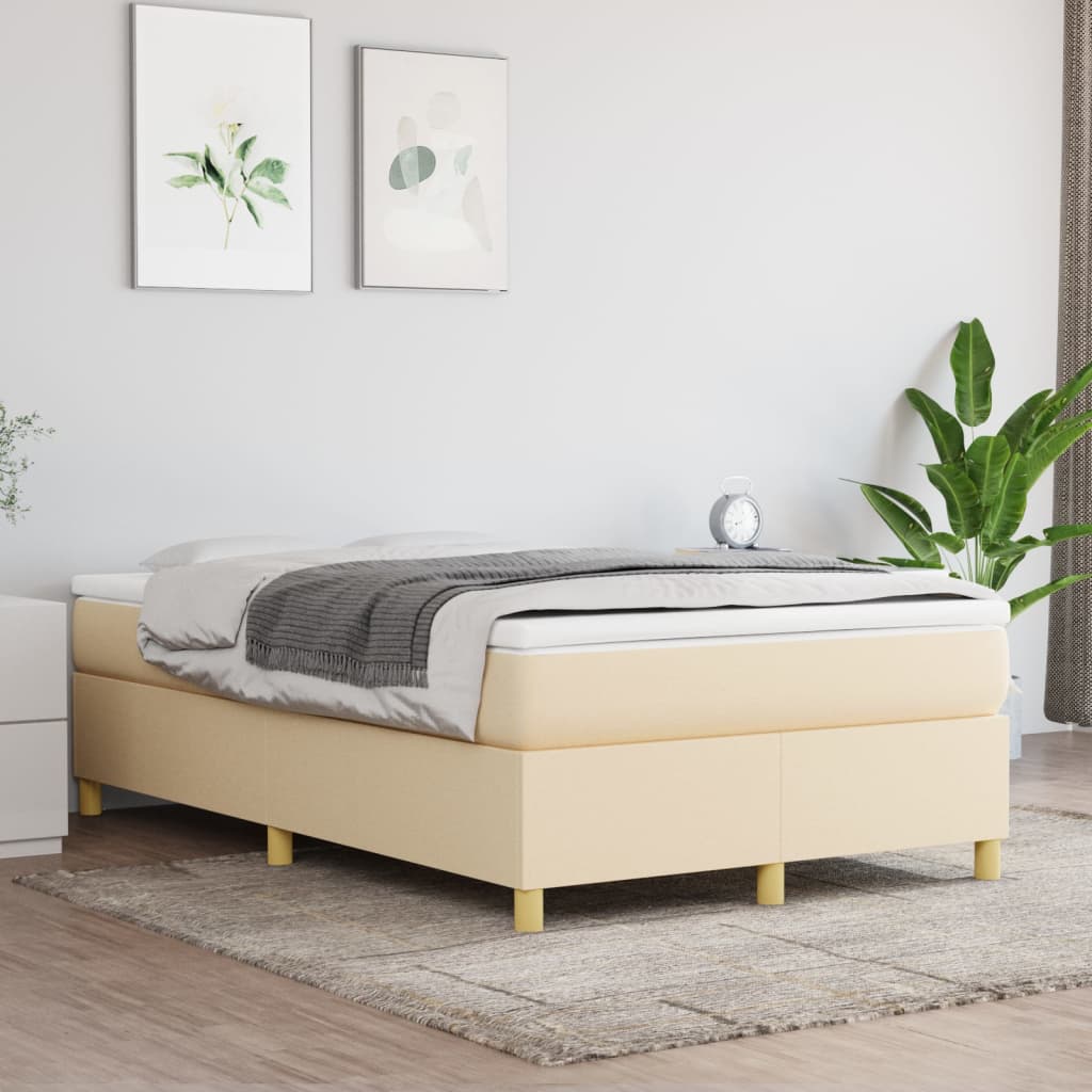 Struttura Letto a Rete a Molle Crema 120x200 cm Tessuto
