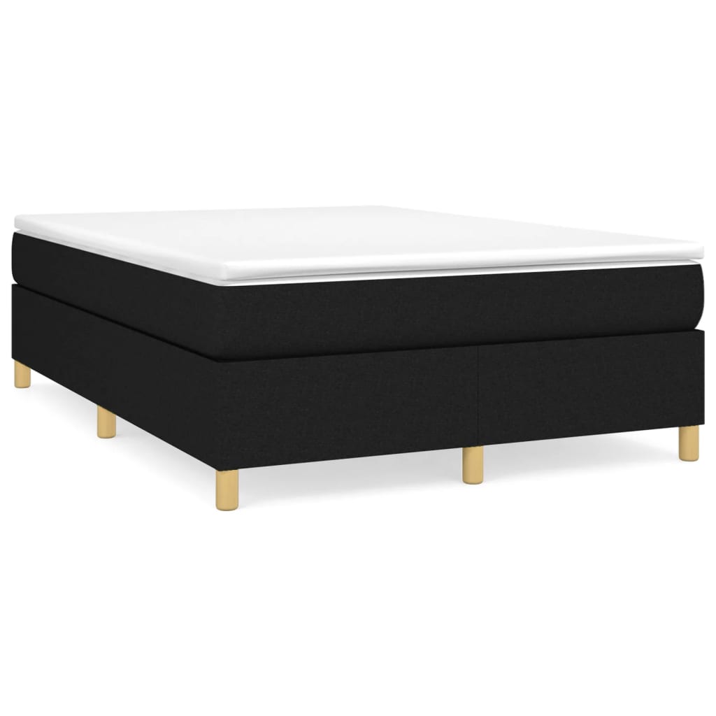 Struttura Letto a Rete a Molle Nero 140x190 cm in Tessuto