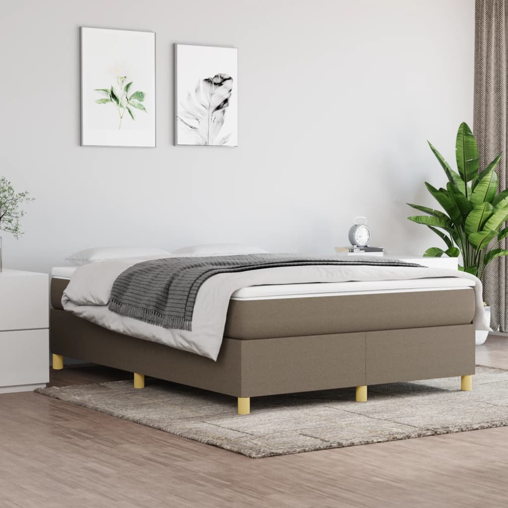 Struttura Letto a Rete a Molle Tortora 140x190 cm in Tessuto