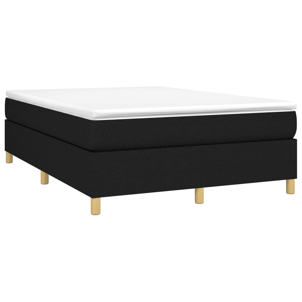 Struttura Letto a Rete a Molle Nero 140x200 cm in Tessuto