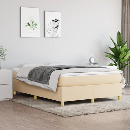 Struttura Letto a Rete a Molle Crema 140x200 cm in Tessuto
