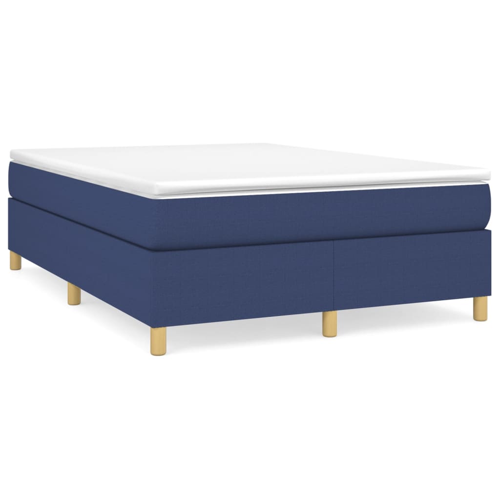 Struttura Letto a Rete a Molle Blu 140x200 cm in Tessuto