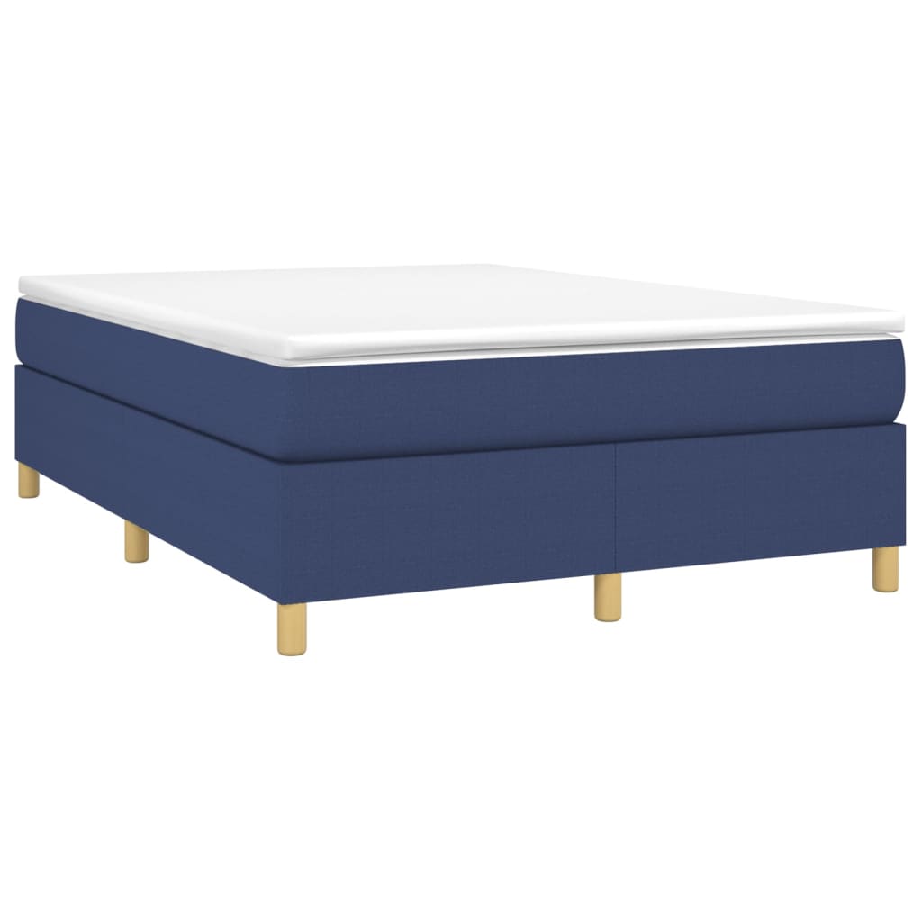 Struttura Letto a Rete a Molle Blu 140x200 cm in Tessuto