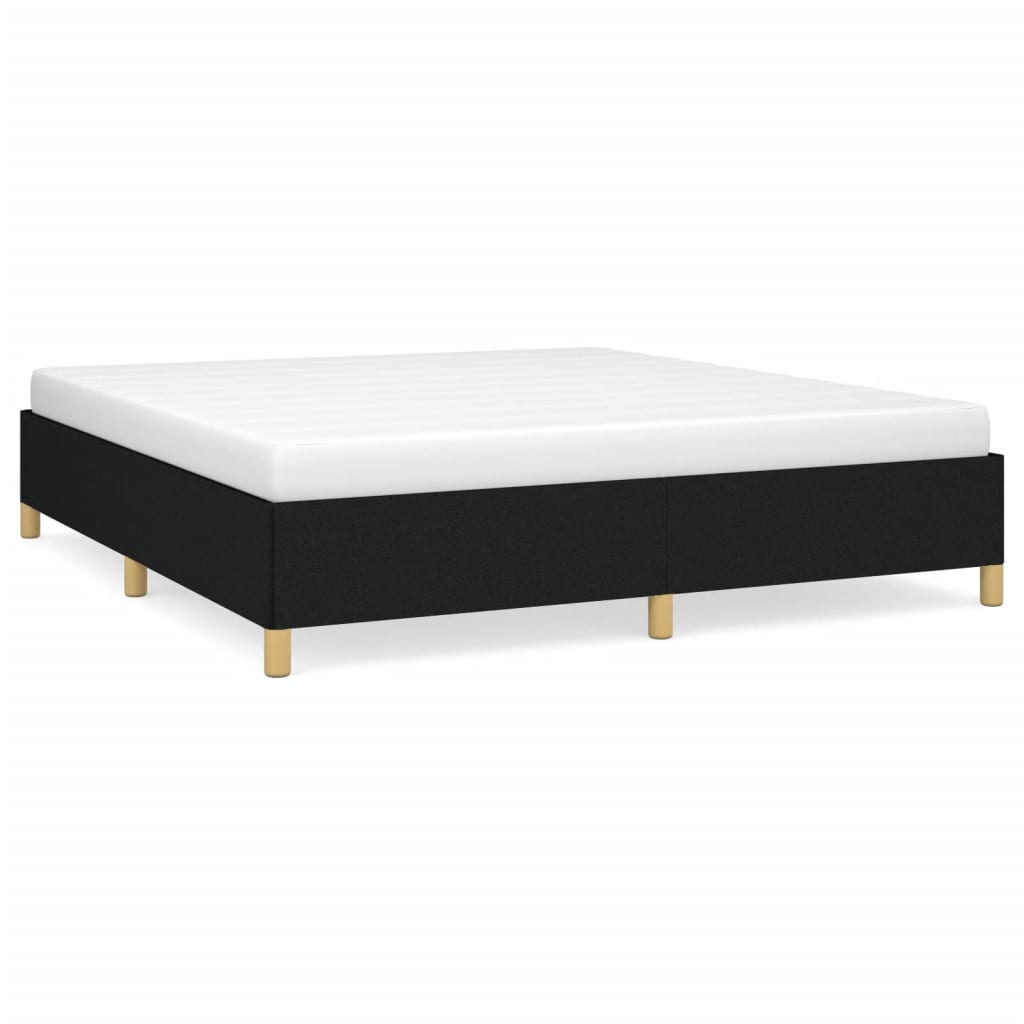 Struttura Letto a Rete a Molle Nero 160x200 cm in Tessuto