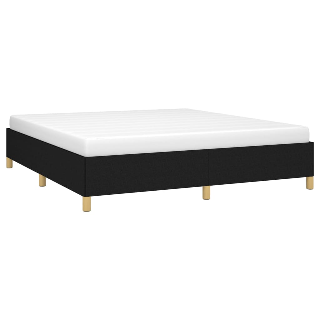 Struttura Letto a Rete a Molle Nero 160x200 cm in Tessuto