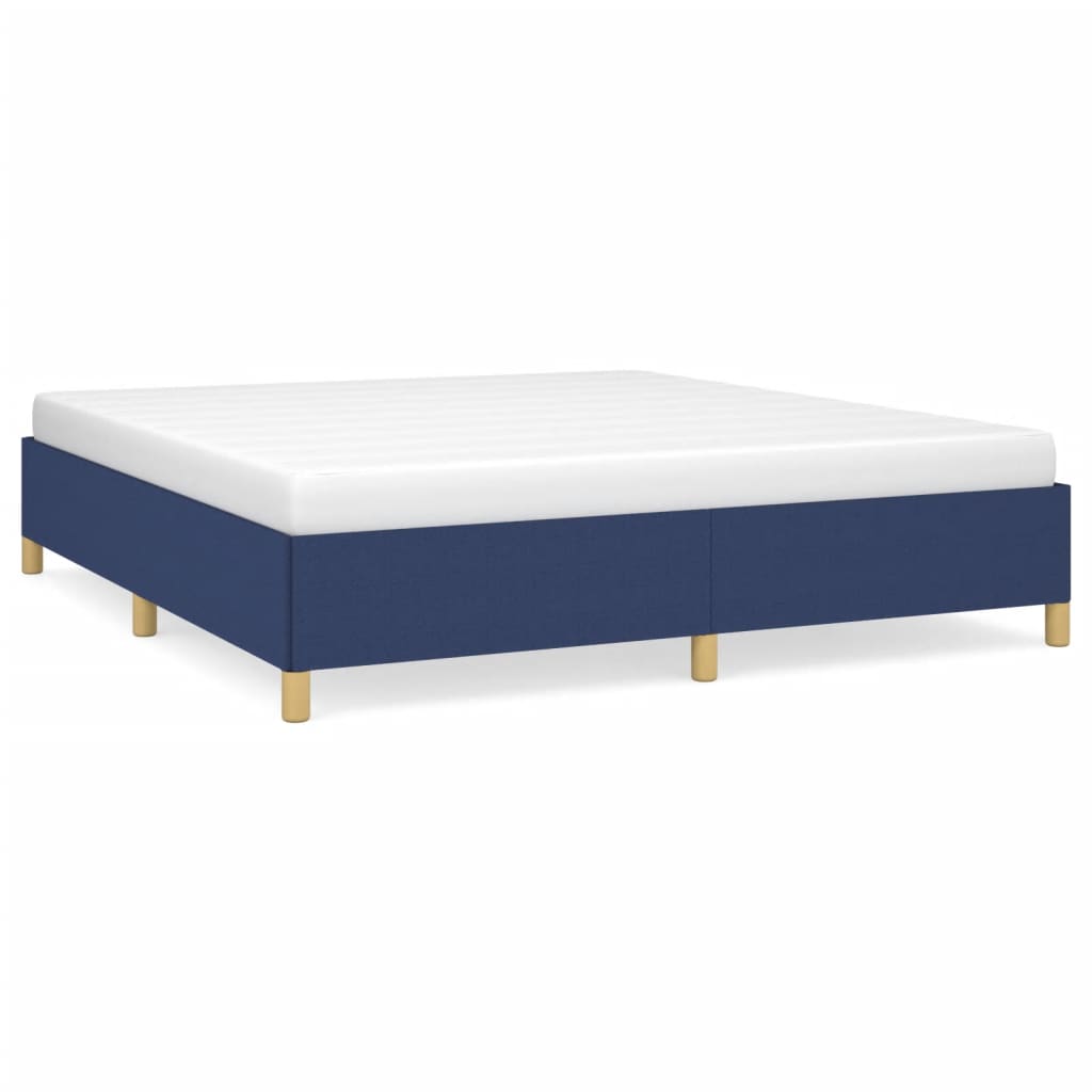 Struttura Letto a Rete a Molle Blu 160x200 cm in Tessuto