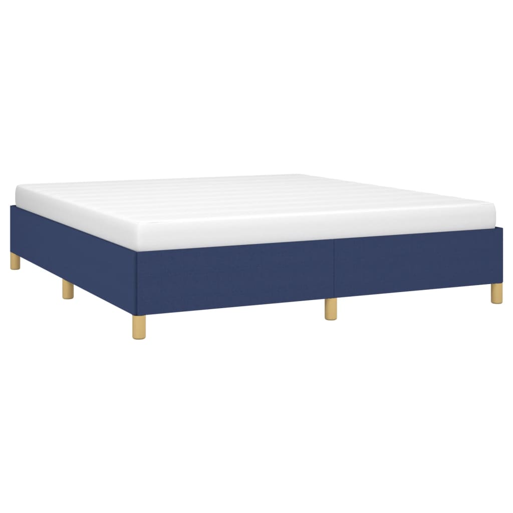 Struttura Letto a Rete a Molle Blu 160x200 cm in Tessuto