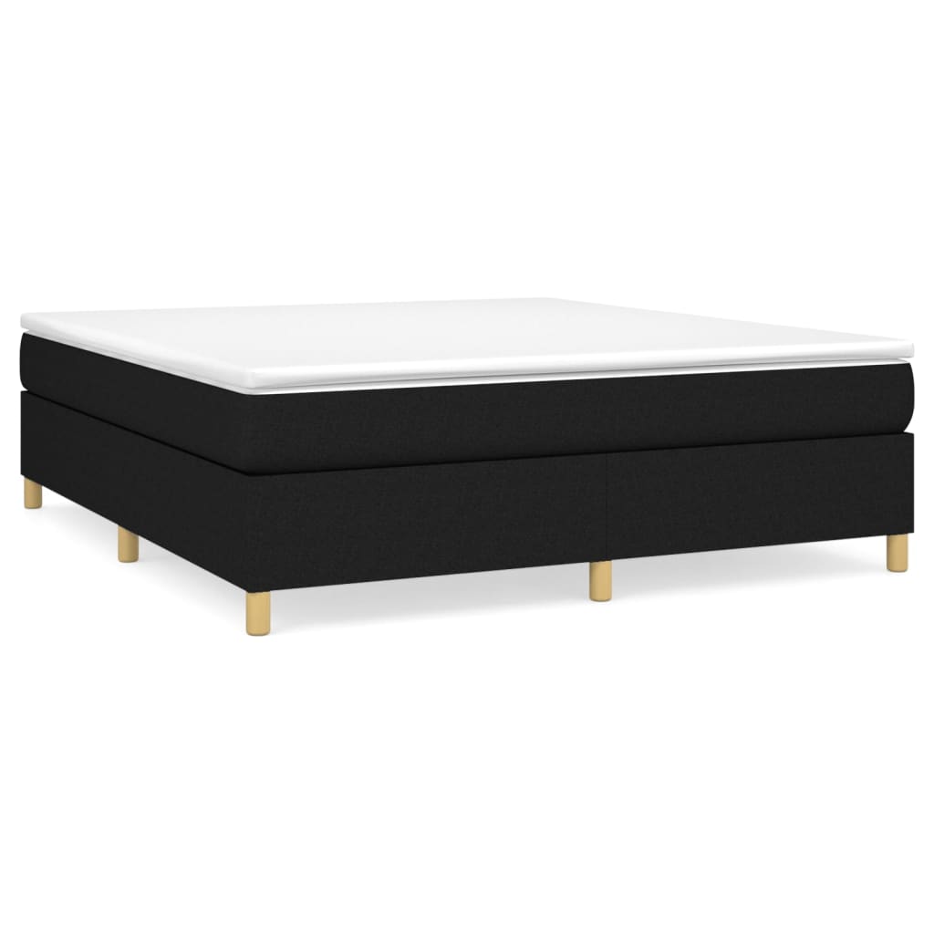 Struttura Letto a Rete a Molle Nero 180x200 cm in Tessuto