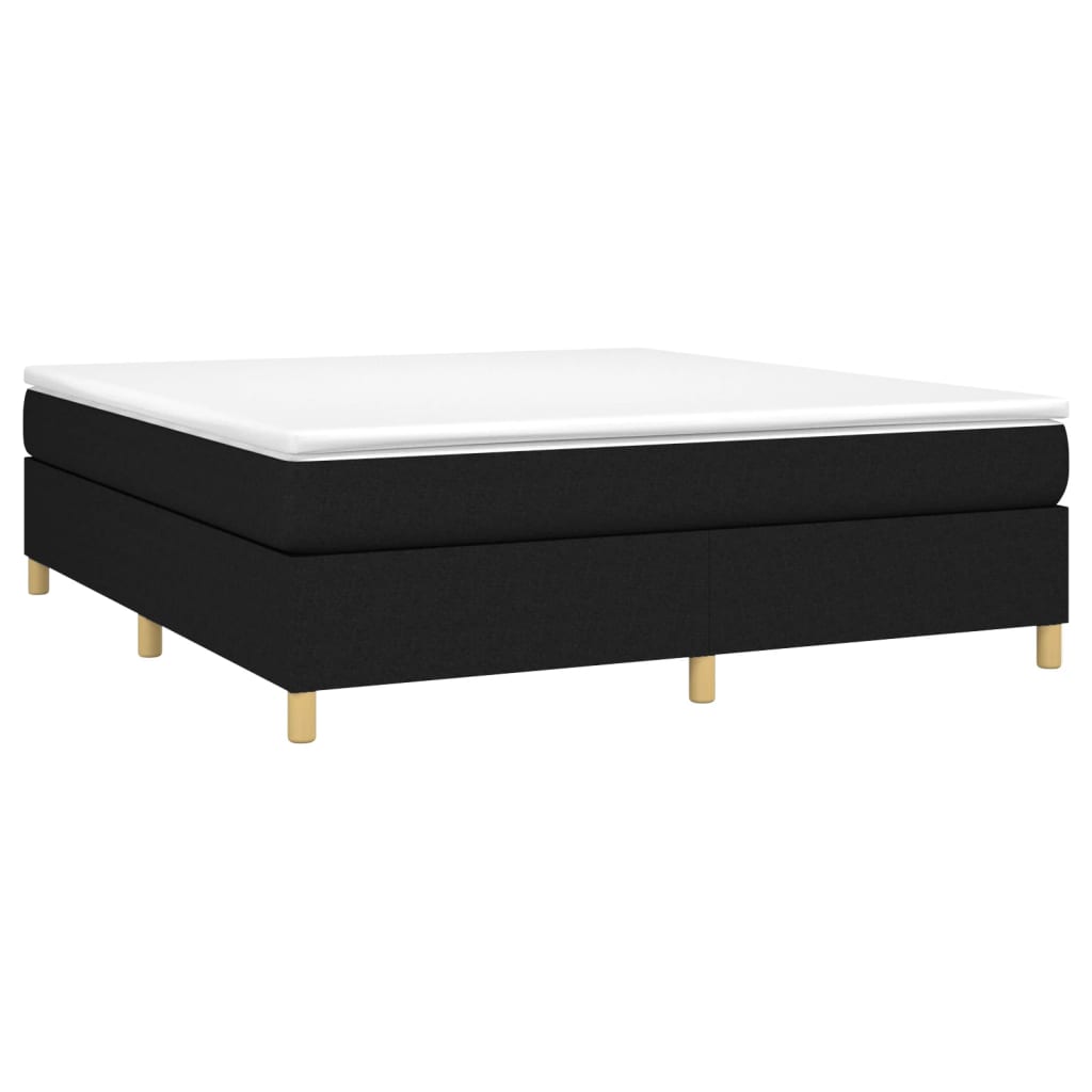 Struttura Letto a Rete a Molle Nero 180x200 cm in Tessuto