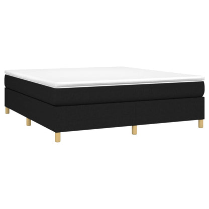 Struttura Letto a Rete a Molle Nero 180x200 cm in Tessuto