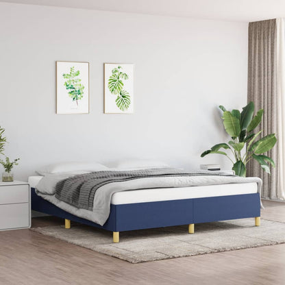 Struttura Letto a Rete a Molle Blu 180x200 cm in Tessuto