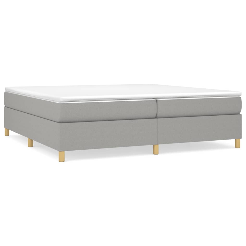 Struttura Letto a Rete a Molle Grigio Chiaro 200x200 cm Tessuto
