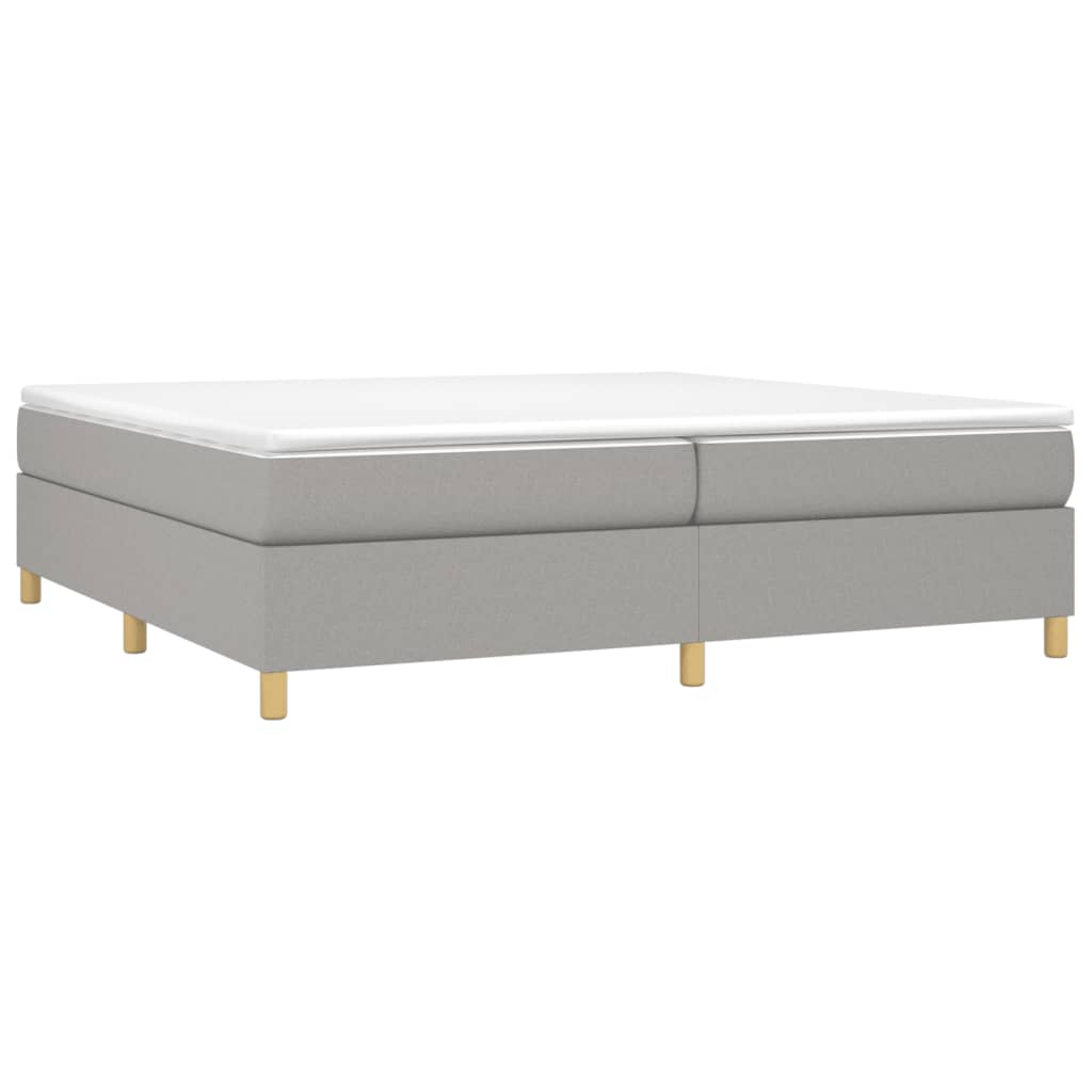 Struttura Letto a Rete a Molle Grigio Chiaro 200x200 cm Tessuto