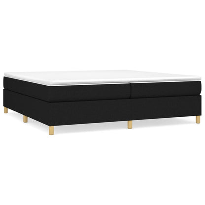 Struttura Letto a Rete a Molle Nero 200x200 cm in Tessuto