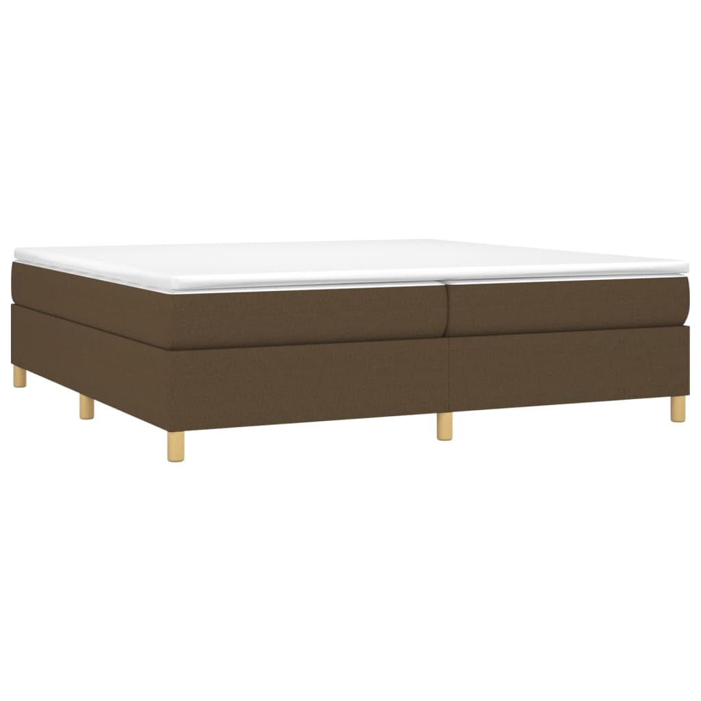Struttura Letto a Rete a Molle Marrone Scuro 200x200 cm in Tessuto
