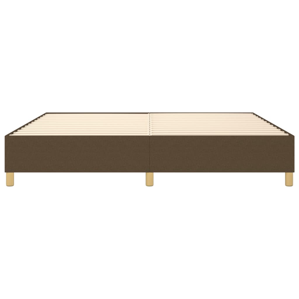 Struttura Letto a Rete a Molle Marrone Scuro 200x200 cm in Tessuto
