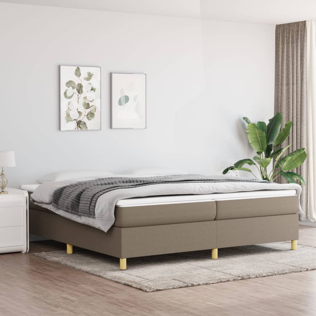 Struttura Letto a Rete a Molle Tortora 200x200 cm in Tessuto