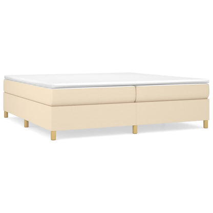 Struttura Letto a Rete a Molle Crema 200x200 cm in Tessuto