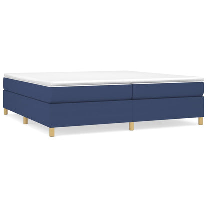 Struttura Letto a Rete a Molle Blu 200x200 cm in Tessuto