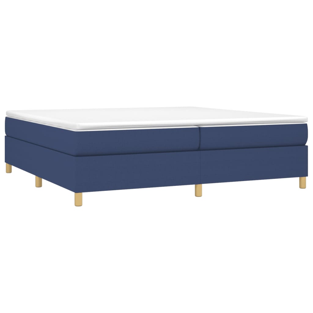Struttura Letto a Rete a Molle Blu 200x200 cm in Tessuto