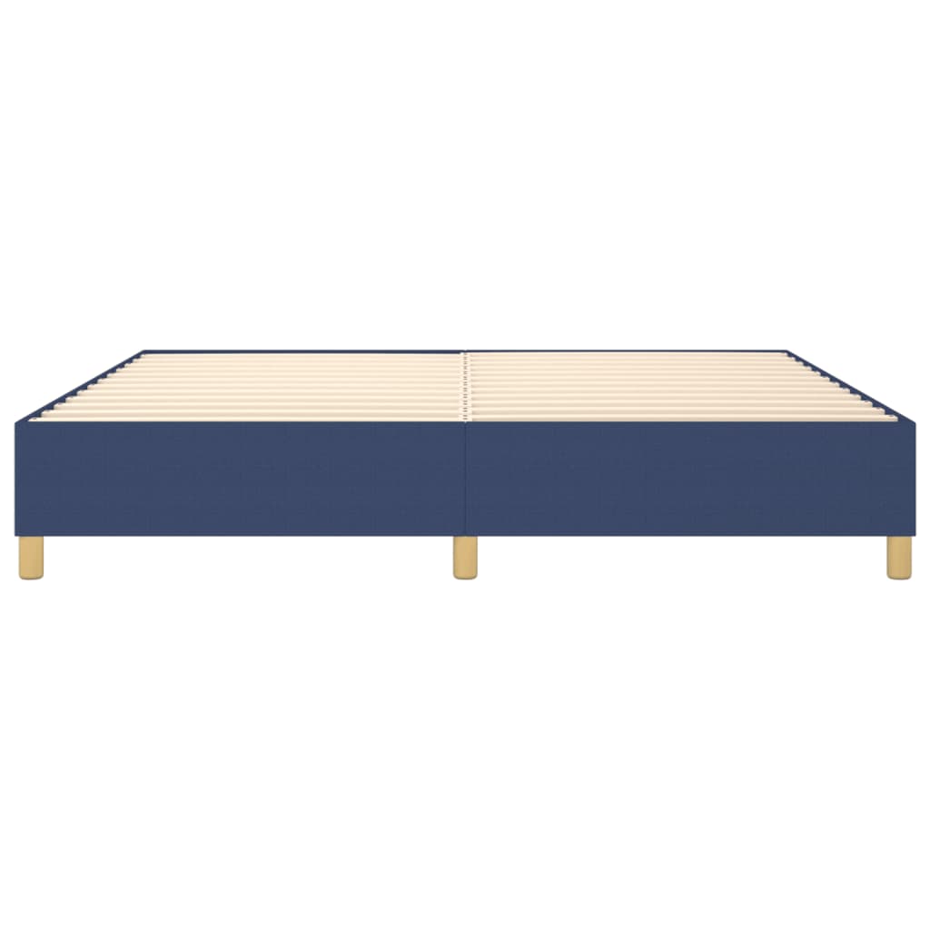 Struttura Letto a Rete a Molle Blu 200x200 cm in Tessuto