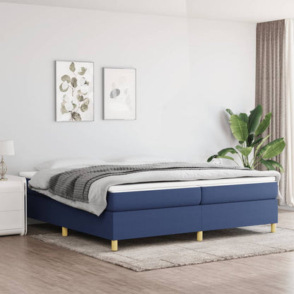 Struttura Letto a Rete a Molle Blu 200x200 cm in Tessuto