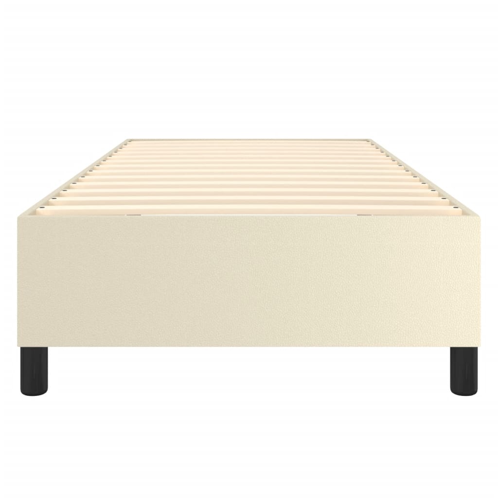 Struttura Letto a Rete a Molle Crema 80x200 cm in Similpelle