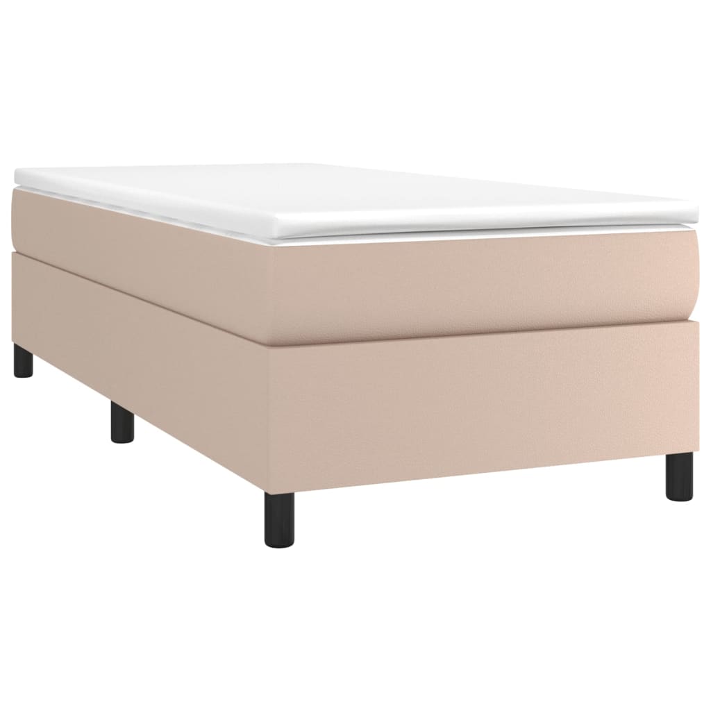Struttura Letto a Rete a Molle Cappuccino 80x200 cm in Similpelle