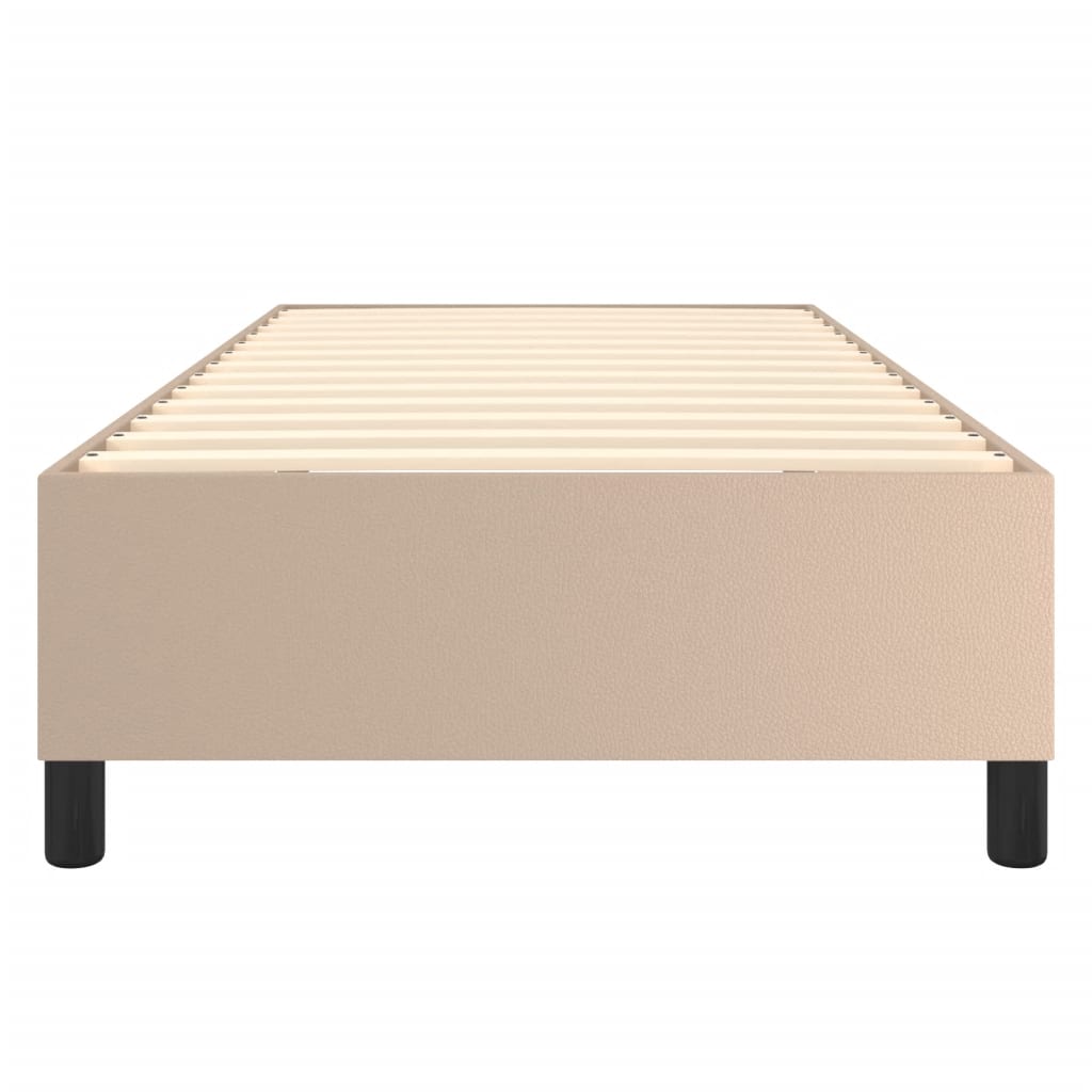Struttura Letto a Rete a Molle Cappuccino 80x200 cm in Similpelle