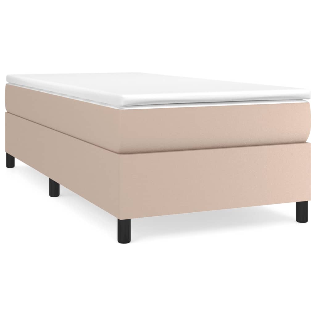 Struttura Letto a Rete a Molle Cappuccino 90x190 cm in Similpelle