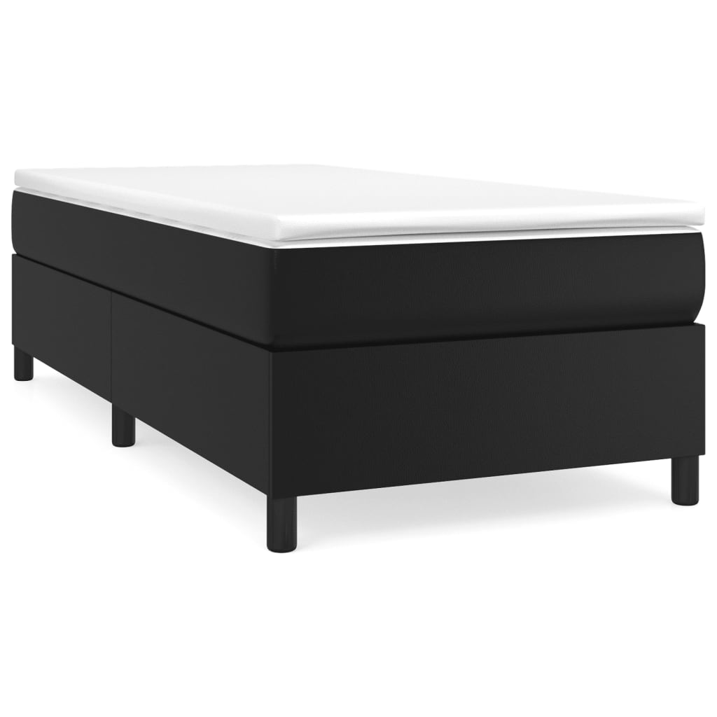 Struttura Letto a Rete a Molle Nero 90x200 cm in Similpelle