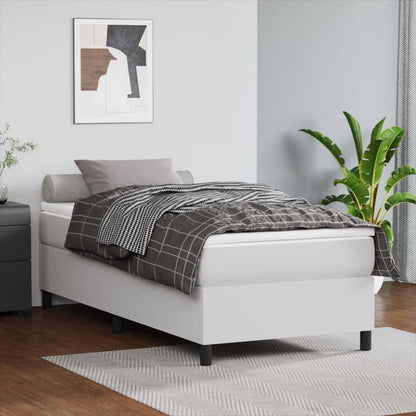 Struttura Letto a Rete a Molle Bianco 90x200 cm in Similpelle