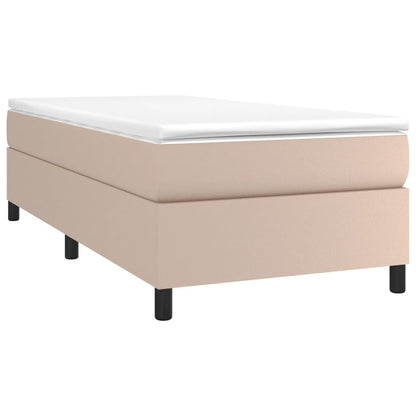 Struttura Letto a Rete a Molle Cappuccino 90x200 cm in Similpelle