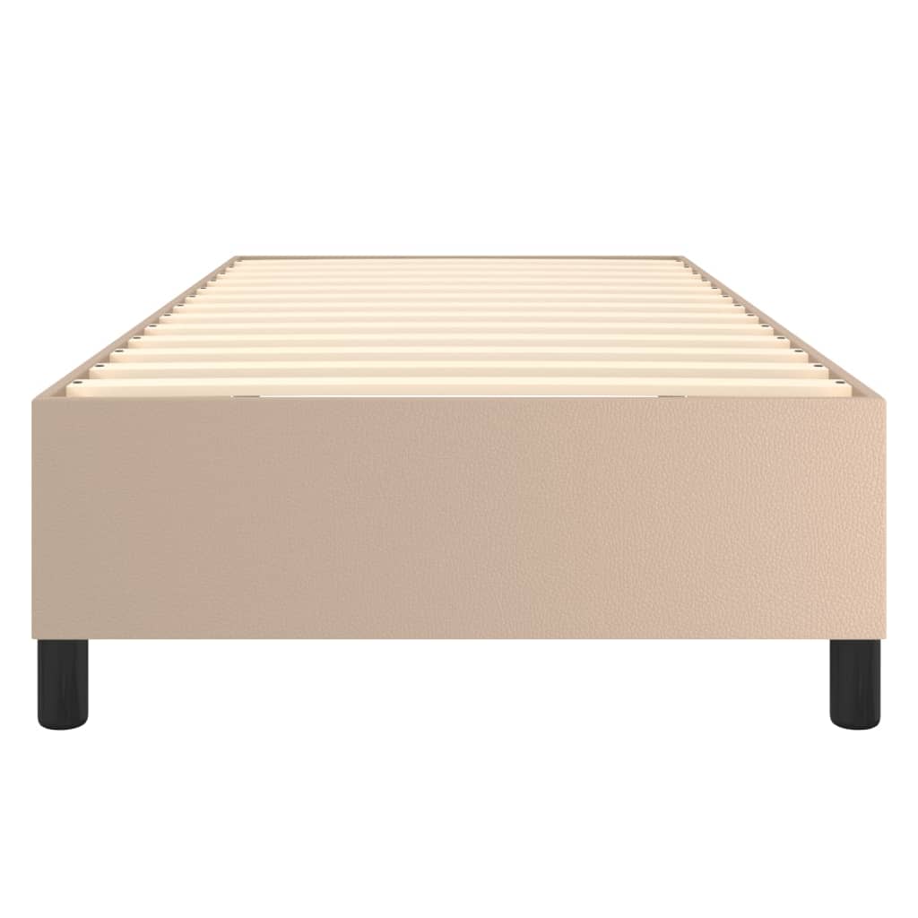 Struttura Letto a Rete a Molle Cappuccino 90x200 cm in Similpelle