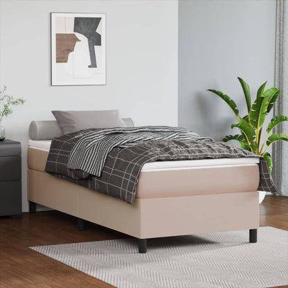 Struttura Letto a Rete a Molle Cappuccino 90x200 cm in Similpelle