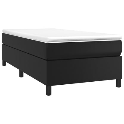 Struttura Letto a Rete a Molle Nero 100x200 cm in Similpelle