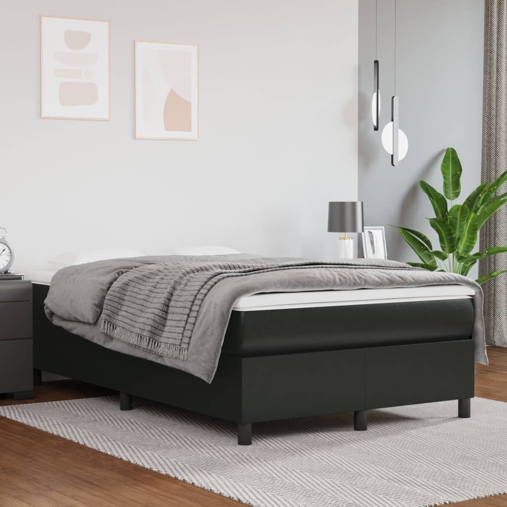 Struttura Letto a Rete a Molle Nero 120x200 cm in Similpelle