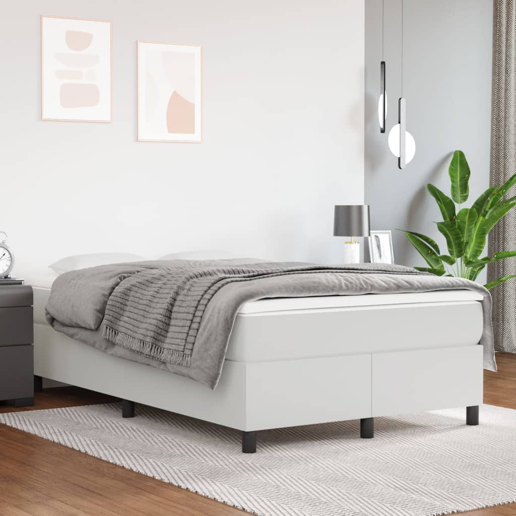 Struttura Letto a Rete a Molle Bianco 120x200 cm in Similpelle