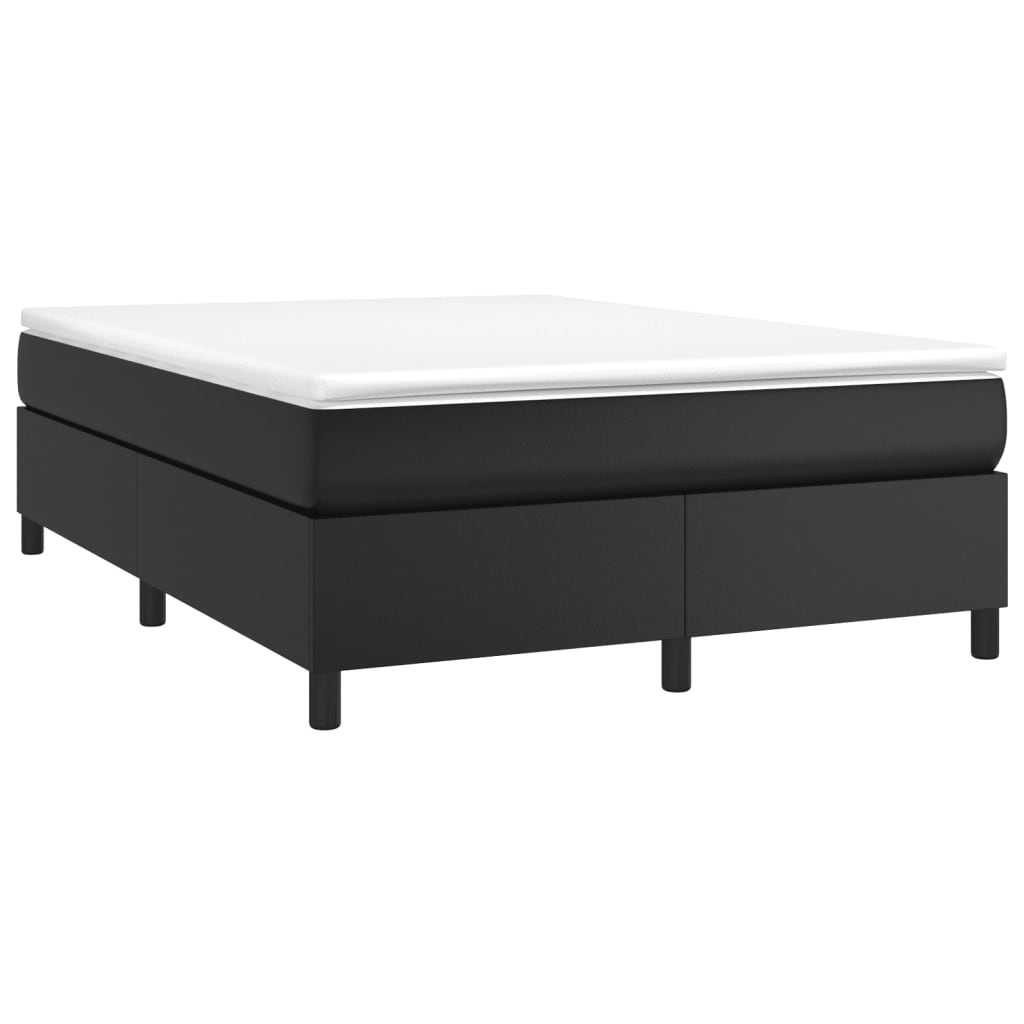 Struttura Letto a Rete a Molle Nero 140x190 cm in Similpelle