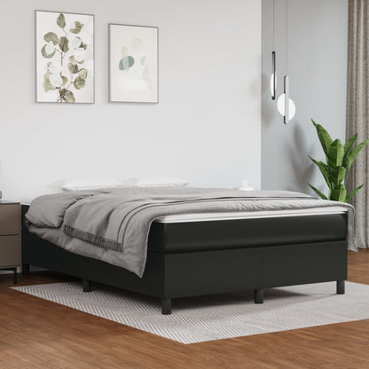 Struttura Letto a Rete a Molle Nero 140x190 cm in Similpelle