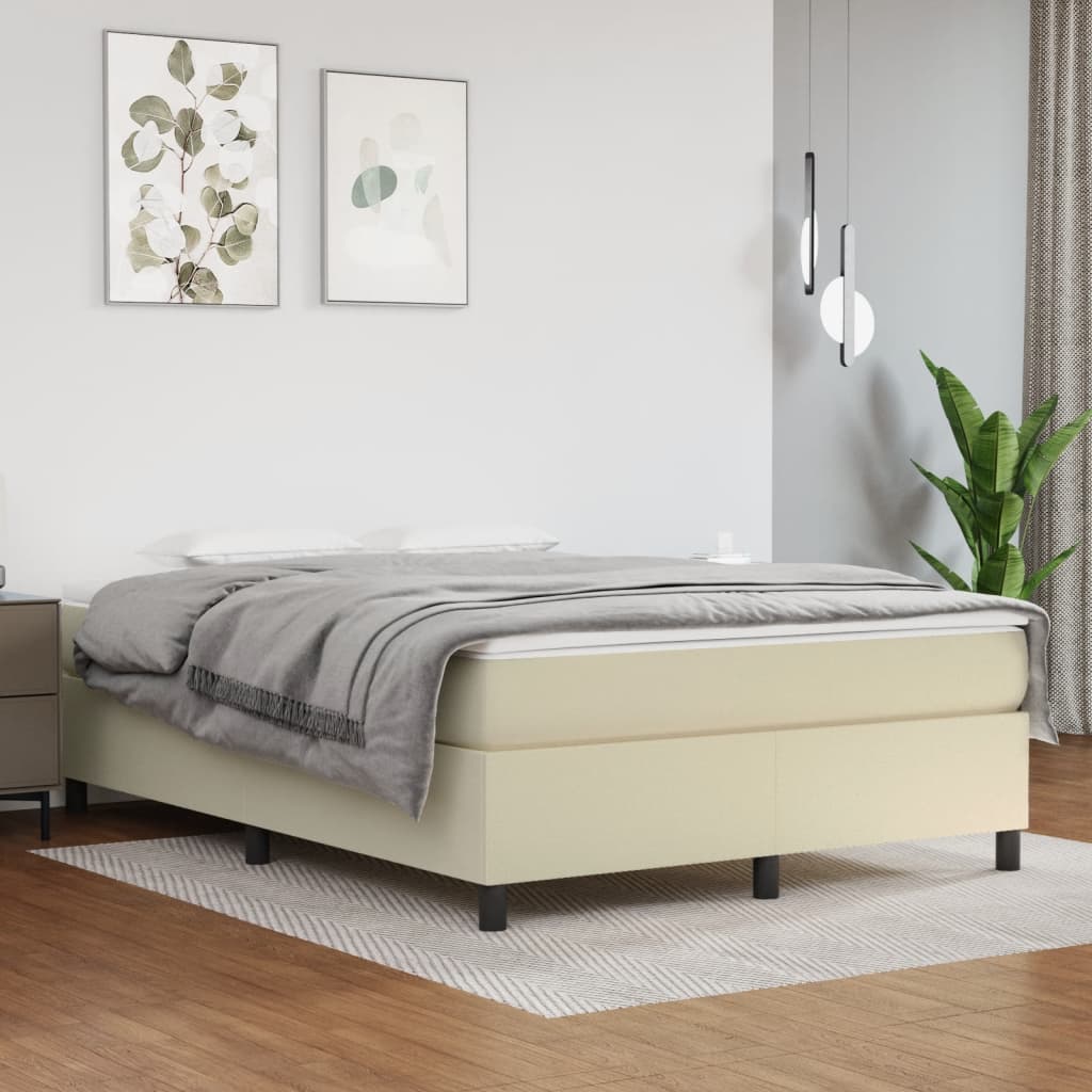 Struttura Letto a Rete a Molle Crema 140x190 cm in Similpelle