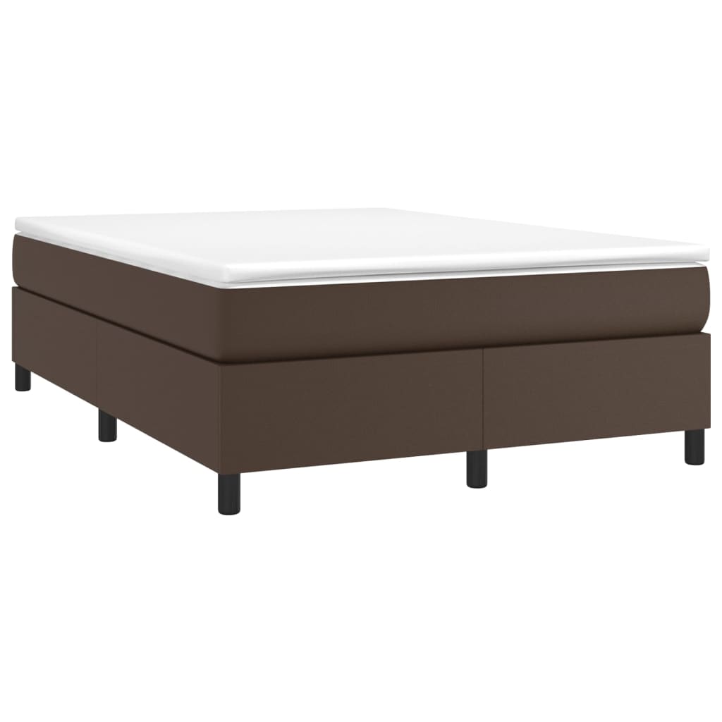 Struttura Letto a Rete a Molle Marrone 140x190 cm in Similpelle