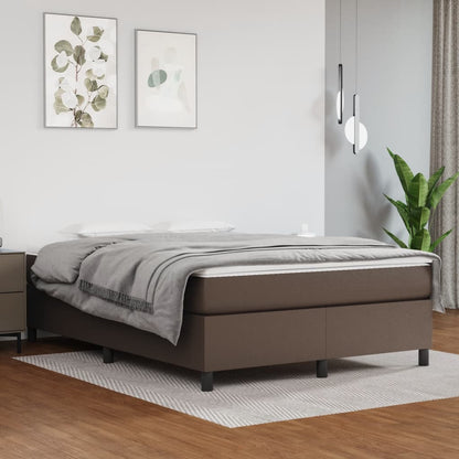 Struttura Letto a Rete a Molle Marrone 140x190 cm in Similpelle
