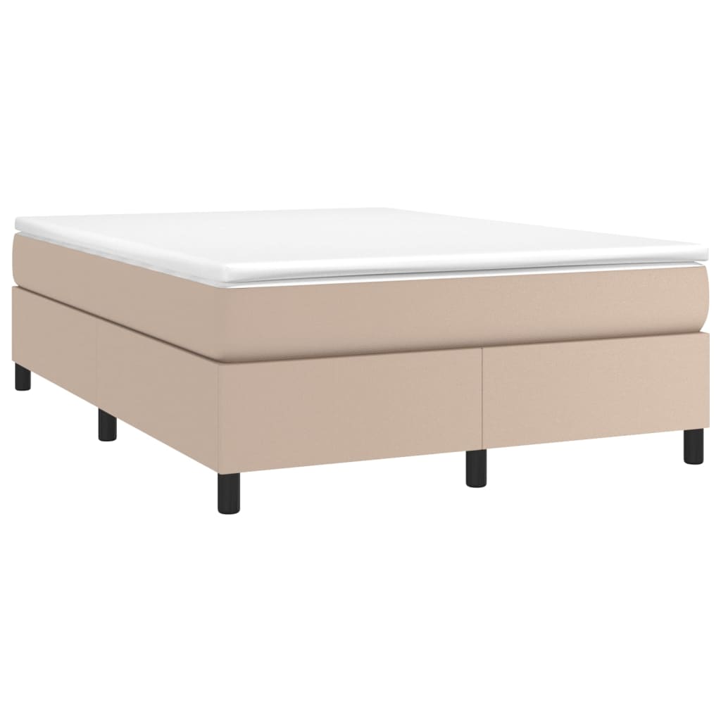 Struttura Letto a Rete a Molle Cappuccino 140x190 cm in Similpelle