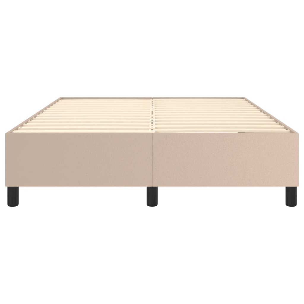 Struttura Letto a Rete a Molle Cappuccino 140x190 cm in Similpelle