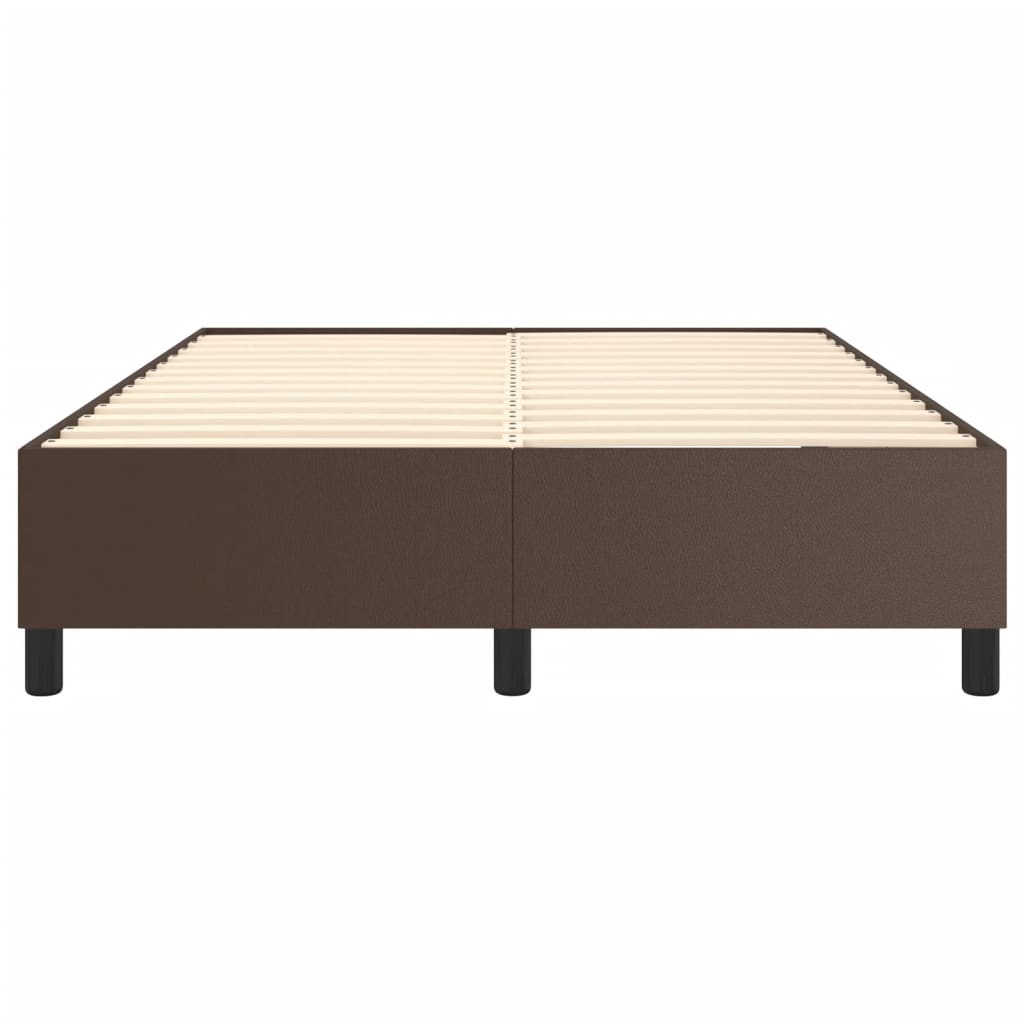 Struttura Letto a Rete a Molle Marrone 140x200 cm in Similpelle
