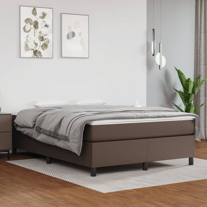 Struttura Letto a Rete a Molle Marrone 140x200 cm in Similpelle